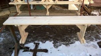 Скамейка деревянная садовая для дачи 0060